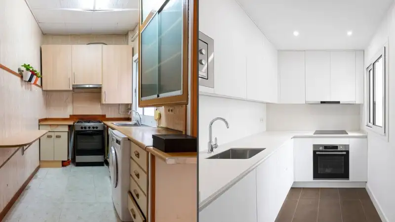 Cải tạo bếp giúp căn hộ chung cư thông thoáng, tạo không gian sinh hoạt ấm cúng